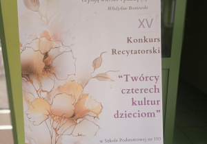 Na zdjęciu plakat informujący o konkursie i miejscu rozgrywania