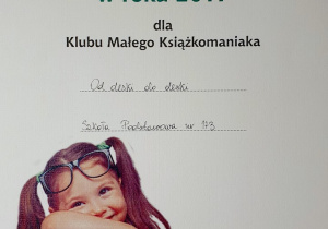 certyfikat Klubu Małego Książkomaniaka