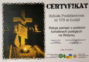 certyfikat przyznany przez Centrum Dialogu Kostiuchnówka